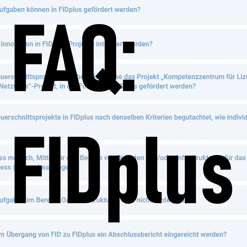 DFG FAQ zu FIDplus"