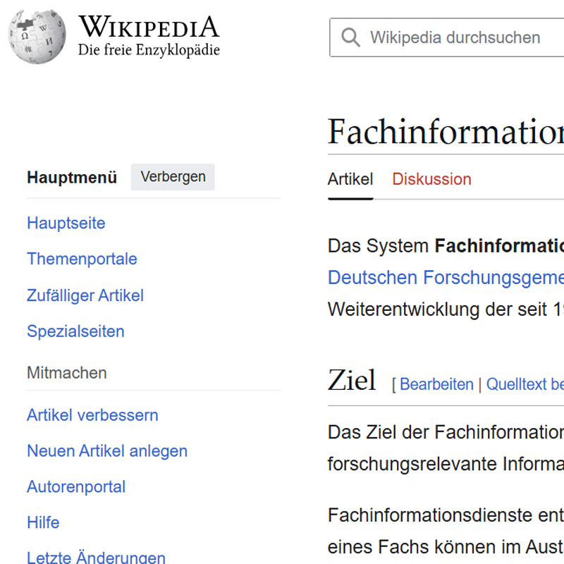 FID-Netzwerk bei Wikipedia"